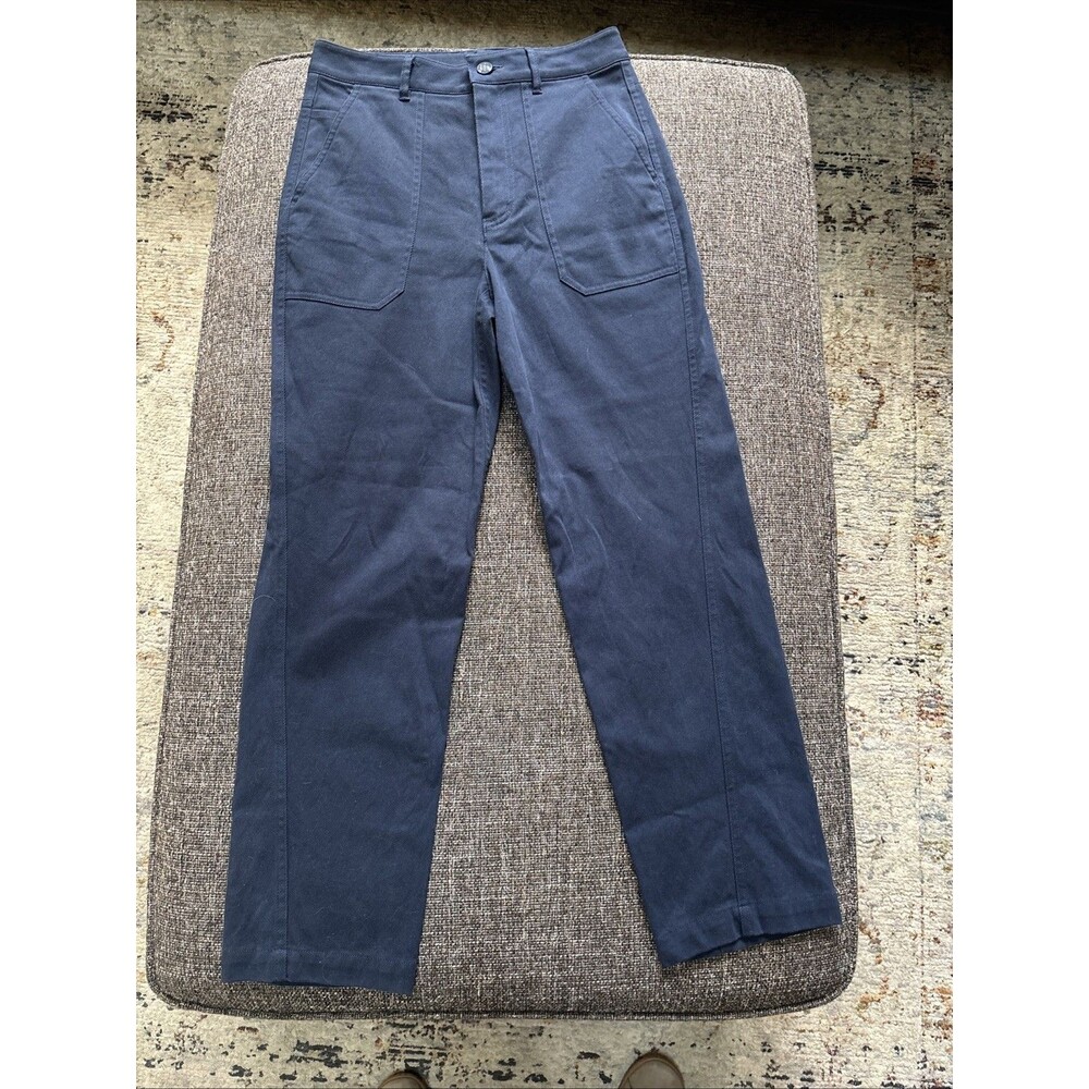 G/FORE Women's Cotton Twill High Rise Golf leisure Tapered Leg Pants Navy 4
